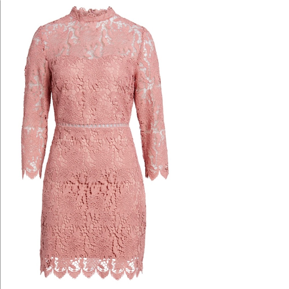 Lace Sheath Dress; Blush colored